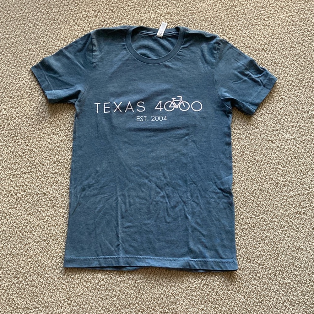 NEW Bella Canvas Texas 4000 Short Sleeve T-Shirt Blue Size Small Fighting Cancer